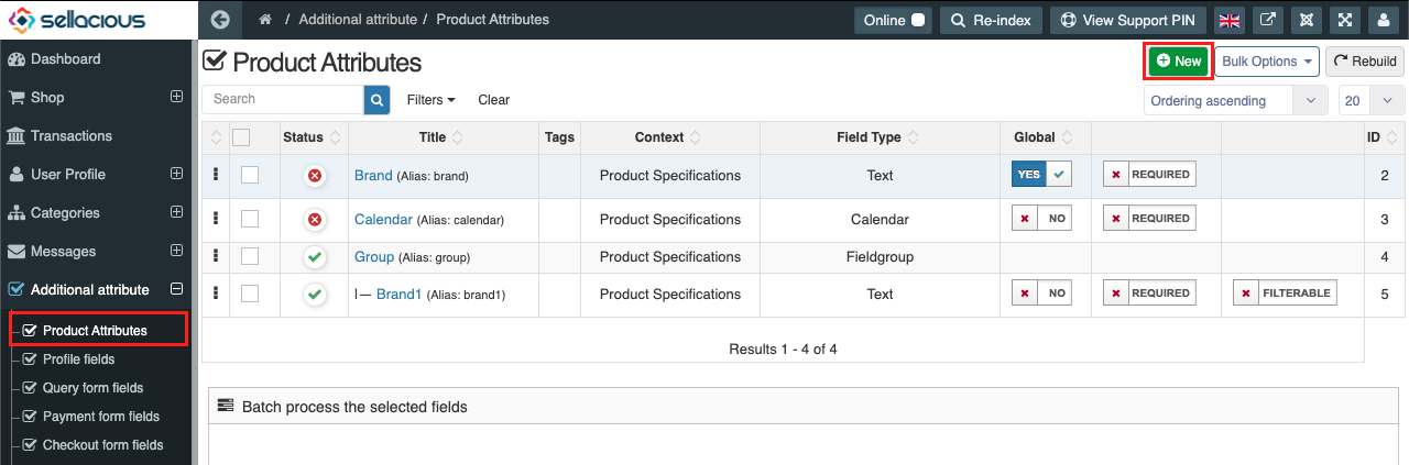 Product Attributes